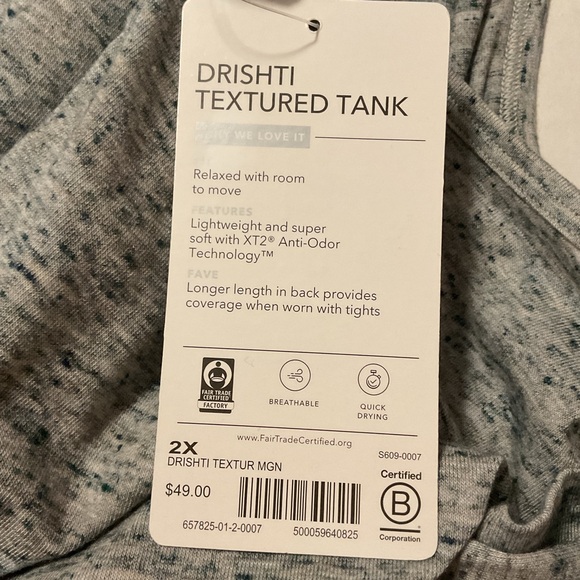 Athleta Drishti Textured Tank Top Heathered Gray/Blue - Picture 9 of 9